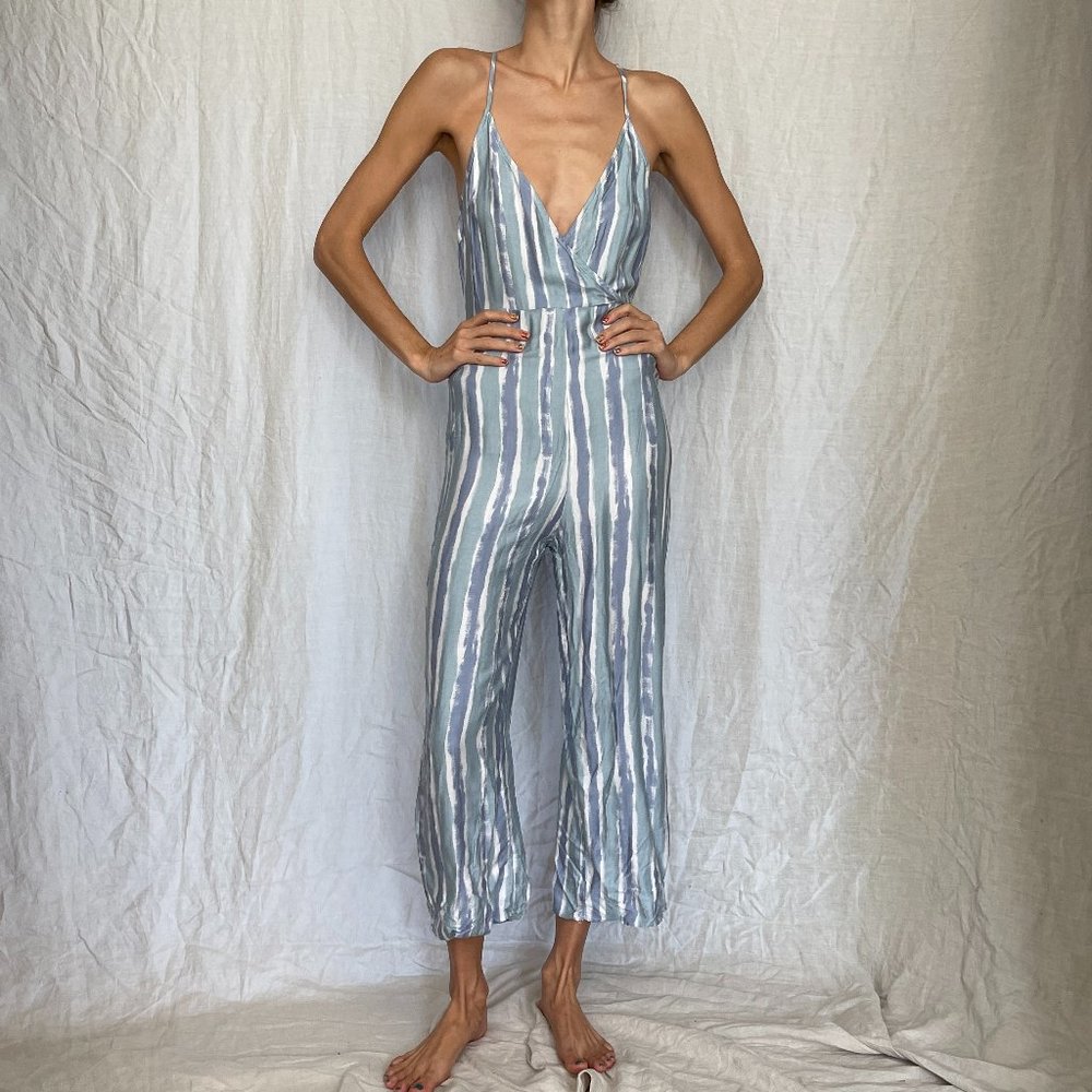 Honey Belle Blue Print Jumpsuit